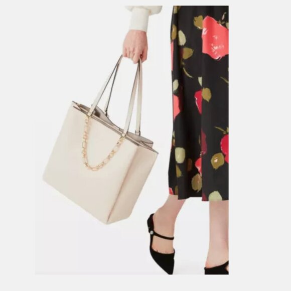Kate Spade New York Carlyle Large Tote - Pebbled Leather - Milk Glass - Picture 9 of 9